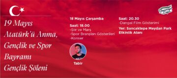 Sancaktepe Belediyesi tarafından 19 Mayıs Gençlik ve Spor Bayramı kapsamında düzenlenecek olan gençlik şöleni, şiir dinletileri, konserler ve spor gösterileri ile görsel şölene sahne olacak.
